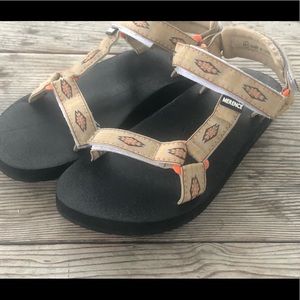 Merence Women’s Tan orange Velcro Ankle Strap Sandals Size 41/10US